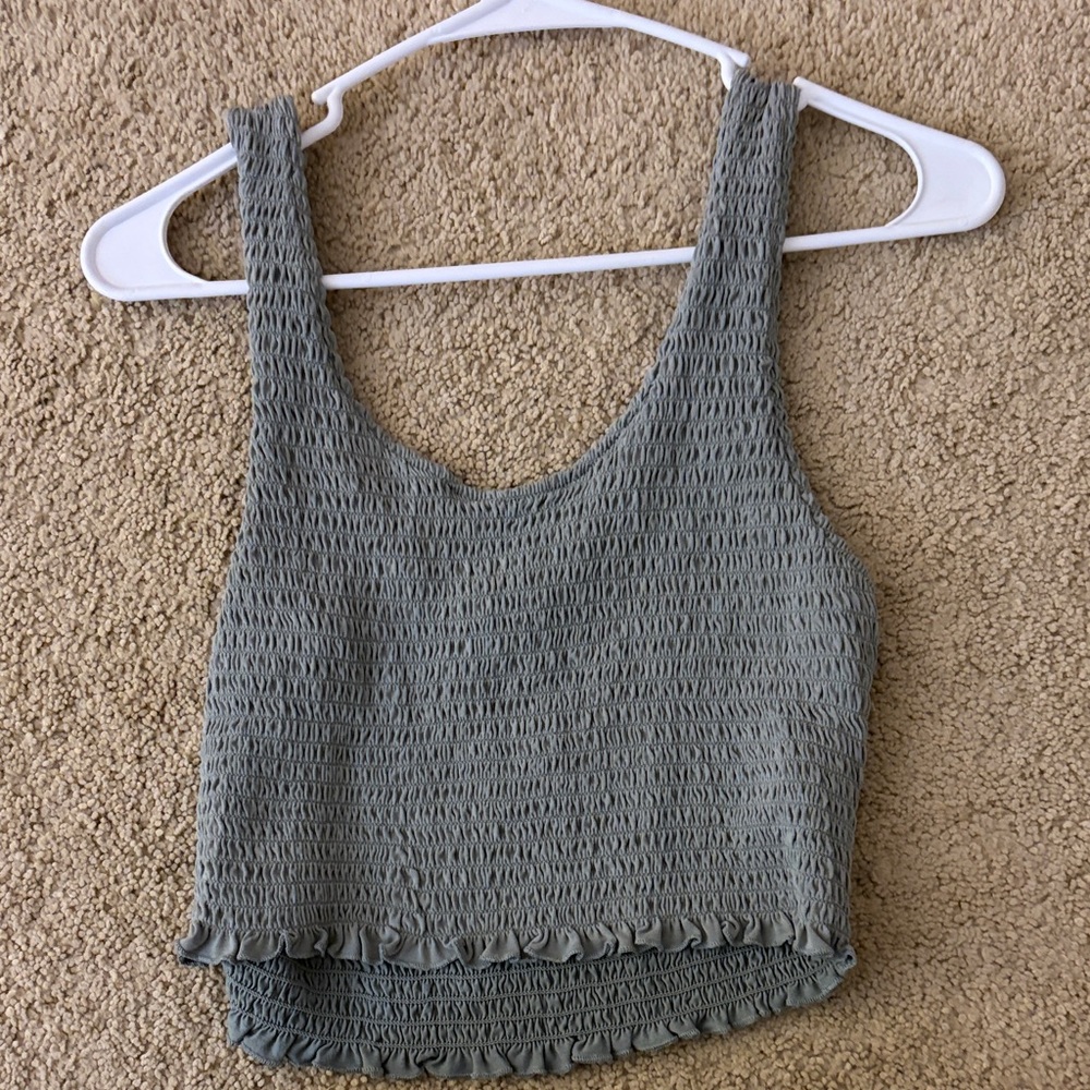 Smocked Gray Tank Top
